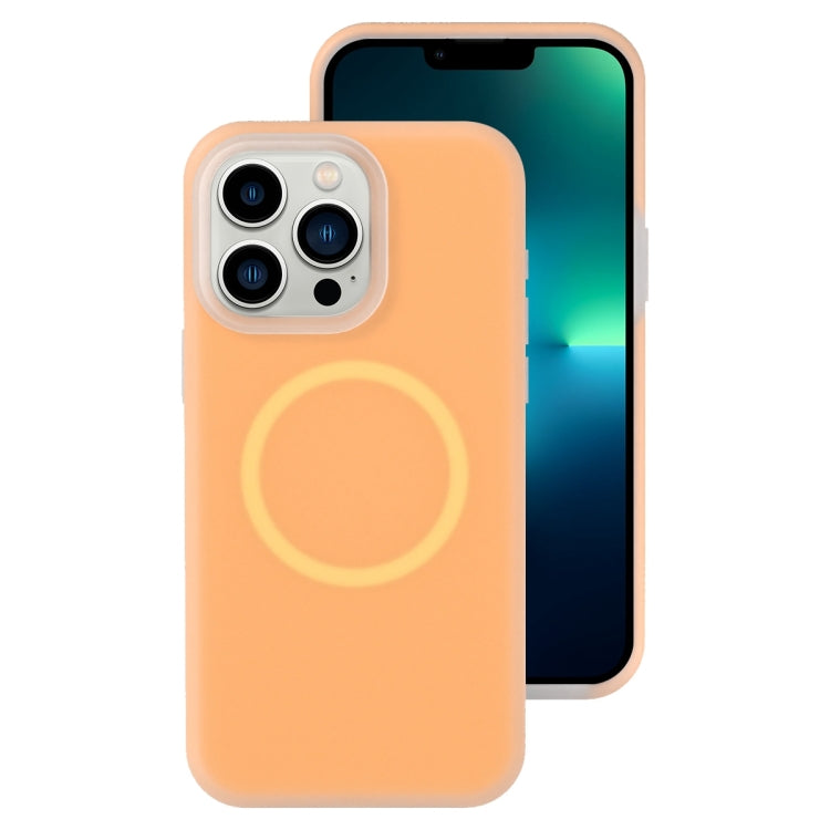 For iPhone 13 Pro Max Jelly Liquid Silicone MagSafe Magnetic Phone Case(Orange) by buy2fix