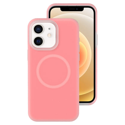 For iPhone 12 Jelly Liquid Silicone MagSafe Magnetic Phone Case(Berry Powder) by buy2fix