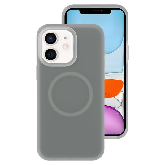 For iPhone 11 Jelly Liquid Silicone MagSafe Magnetic Phone Case(Grey) by buy2fix