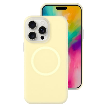 For iPhone 16 Pro Jelly Liquid Silicone MagSafe Magnetic Phone Case(Yellow) by buy2fix