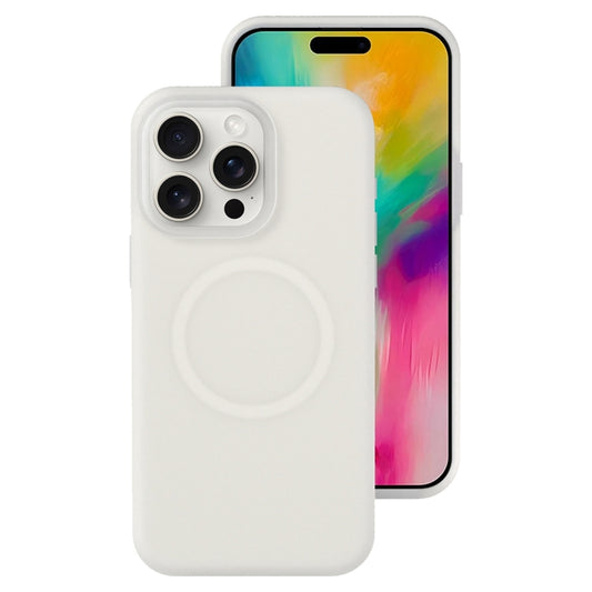 For iPhone 16 Pro Max Jelly Liquid Silicone MagSafe Magnetic Phone Case(White) by buy2fix