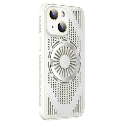 For iPhone 13 Hollow Cooling MagSafe Shockproof Phone Case(White) by buy2fix