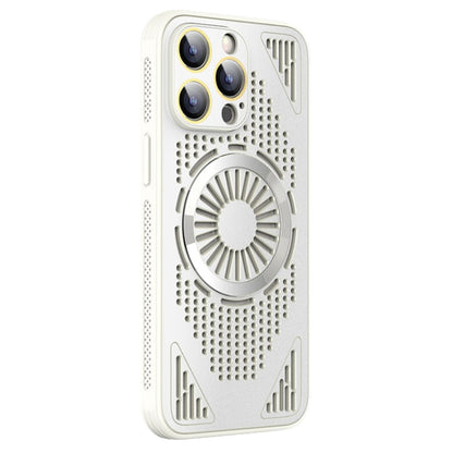 For iPhone 12 Pro Max Hollow Cooling MagSafe Shockproof Phone Case(White) by buy2fix