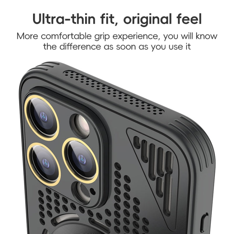 For iPhone 13 Hollow Cooling MagSafe Shockproof Phone Case(White) by buy2fix