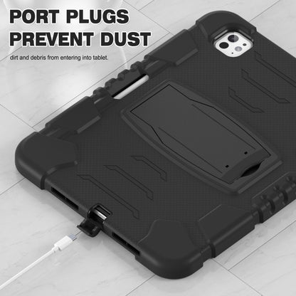 For iPad Pro 11 2024 3-Layer Silicone Hybrid PC Tablet Case(Black) - iPad Pro 11 2024 Cases by buy2fix | Online Shopping UK | buy2fix