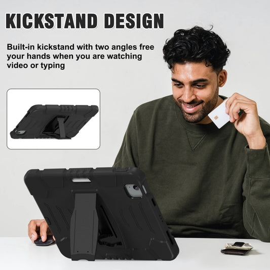 For iPad Air 11 2025 / 2024 3-Layer Silicone Hybrid PC Tablet Case(Black) - iPad Air 11 2025 / 2024 Cases by buy2fix | Online Shopping UK | buy2fix