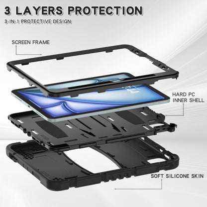 For iPad Air 11 2025 / 2024 3-Layer Silicone Hybrid PC Tablet Case(Black) - iPad Air 11 2025 / 2024 Cases by buy2fix | Online Shopping UK | buy2fix