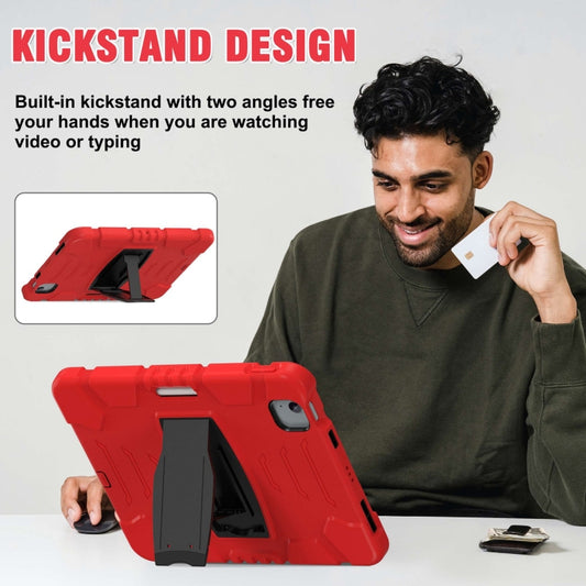 For iPad Air 11 2025 / 2024 3-Layer Silicone Hybrid PC Tablet Case(Red Black) - iPad Air 11 2025 / 2024 Cases by buy2fix | Online Shopping UK | buy2fix