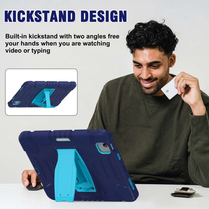 For iPad Air 11 2025 / 2024 3-Layer Silicone Hybrid PC Tablet Case(Navy Blue Blue) - iPad Air 11 2025 / 2024 Cases by buy2fix | Online Shopping UK | buy2fix