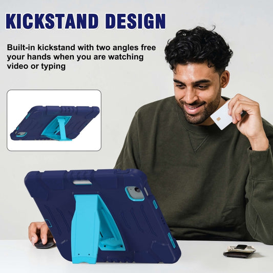 For iPad Air 11 2025 / 2024 3-Layer Silicone Hybrid PC Tablet Case(Navy Blue Blue) - iPad Air 11 2025 / 2024 Cases by buy2fix | Online Shopping UK | buy2fix