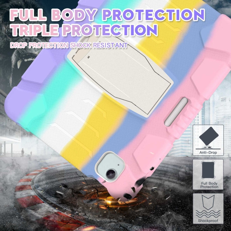 For iPad Air 11 2025 / 2024 3-Layer Silicone Hybrid PC Tablet Case(Colorful Pink) - iPad Air 11 2025 / 2024 Cases by buy2fix | Online Shopping UK | buy2fix