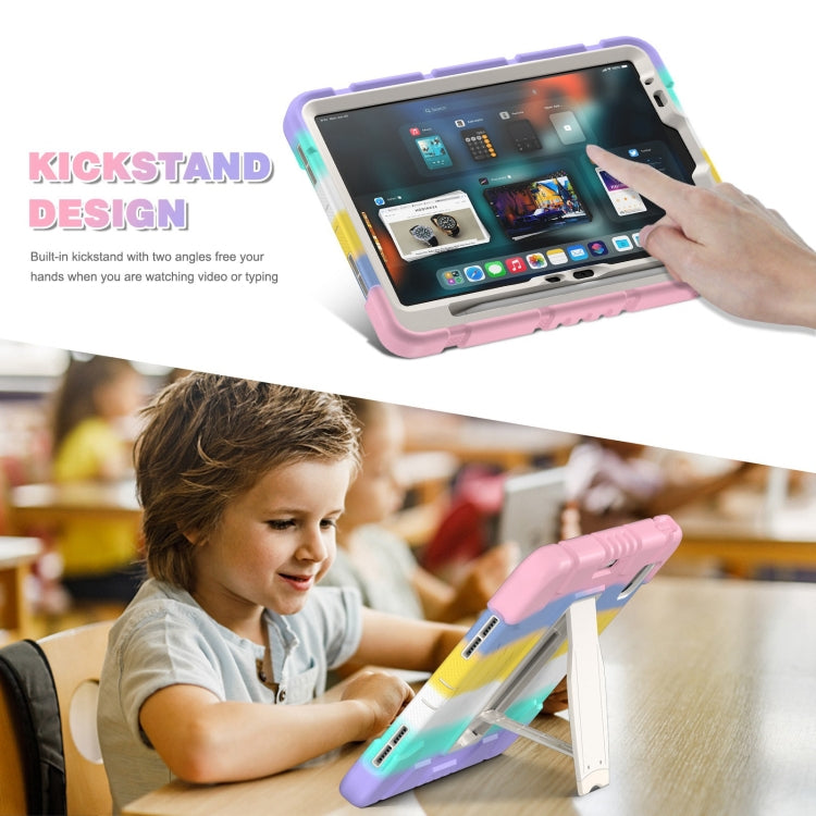 For iPad Air 11 2025 / 2024 3-Layer Silicone Hybrid PC Tablet Case(Colorful Pink) - iPad Air 11 2025 / 2024 Cases by buy2fix | Online Shopping UK | buy2fix