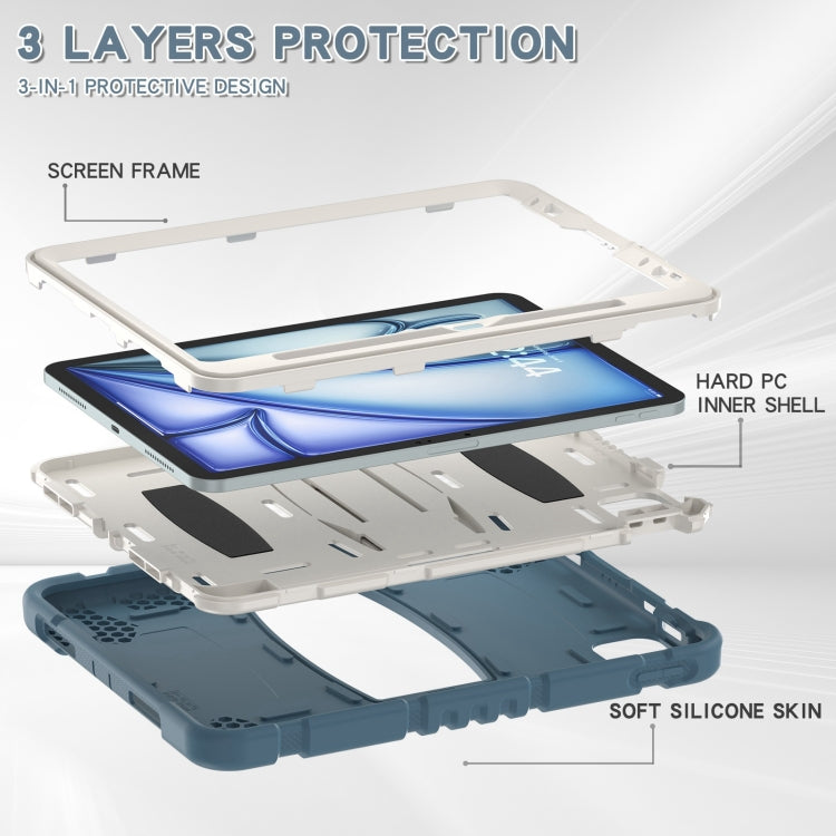For iPad Air 11 2025 / 2024 3-Layer Silicone Hybrid PC Tablet Case(Cornflower Blue) - iPad Air 11 2025 / 2024 Cases by buy2fix | Online Shopping UK | buy2fix