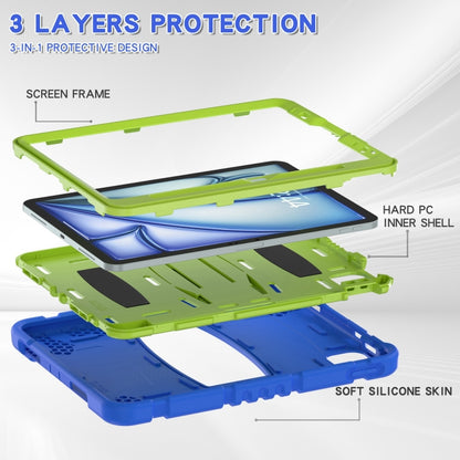 For iPad Air 11 2025 / 2024 3-Layer Silicone Hybrid PC Tablet Case(Blue Lime) - iPad Air 11 2025 / 2024 Cases by buy2fix | Online Shopping UK | buy2fix