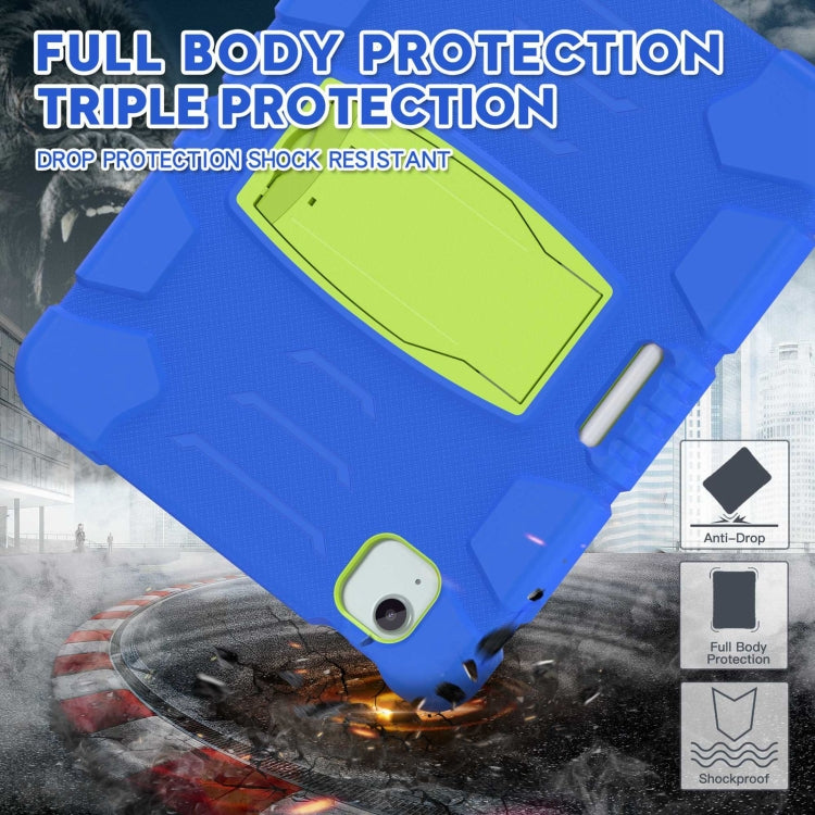 For iPad Air 11 2025 / 2024 3-Layer Silicone Hybrid PC Tablet Case(Blue Lime) - iPad Air 11 2025 / 2024 Cases by buy2fix | Online Shopping UK | buy2fix
