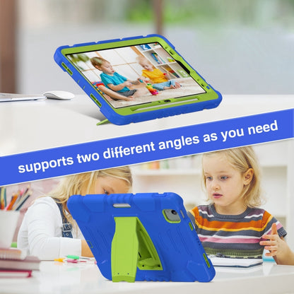 For iPad Air 11 2025 / 2024 3-Layer Silicone Hybrid PC Tablet Case(Blue Lime) - iPad Air 11 2025 / 2024 Cases by buy2fix | Online Shopping UK | buy2fix