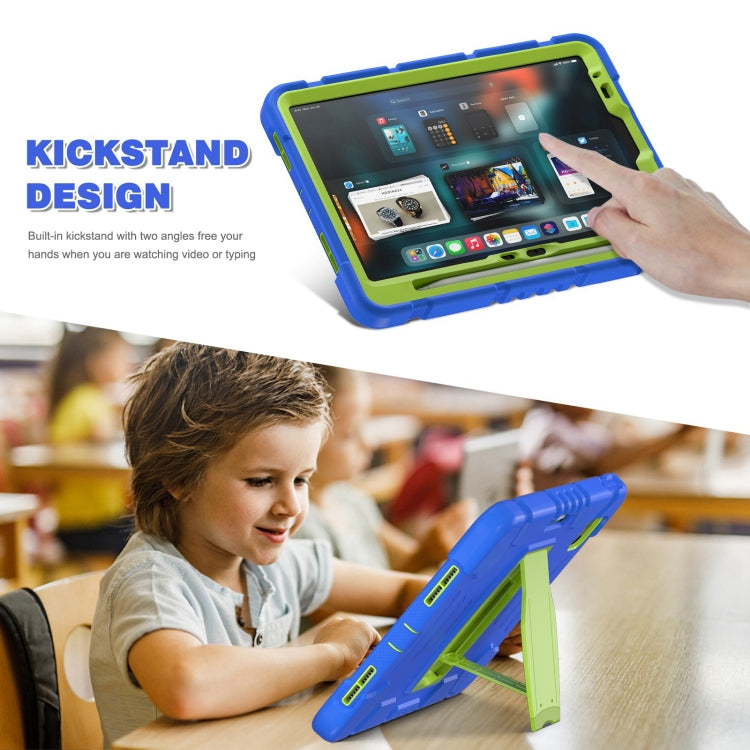 For iPad Air 11 2025 / 2024 3-Layer Silicone Hybrid PC Tablet Case(Blue Lime) - iPad Air 11 2025 / 2024 Cases by buy2fix | Online Shopping UK | buy2fix