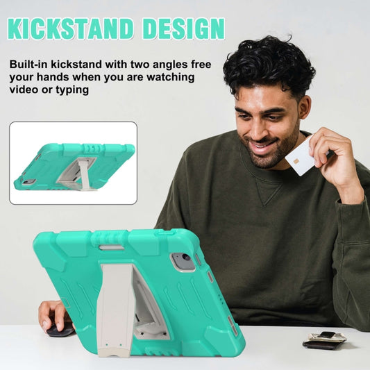 For iPad Air 11 2025 / 2024 3-Layer Silicone Hybrid PC Tablet Case(Mint Green) - iPad Air 11 2025 / 2024 Cases by buy2fix | Online Shopping UK | buy2fix