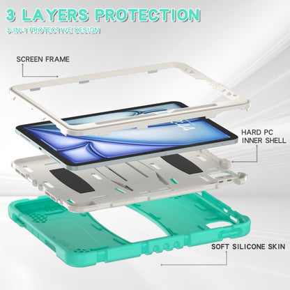 For iPad Air 11 2025 / 2024 3-Layer Silicone Hybrid PC Tablet Case(Mint Green) - iPad Air 11 2025 / 2024 Cases by buy2fix | Online Shopping UK | buy2fix