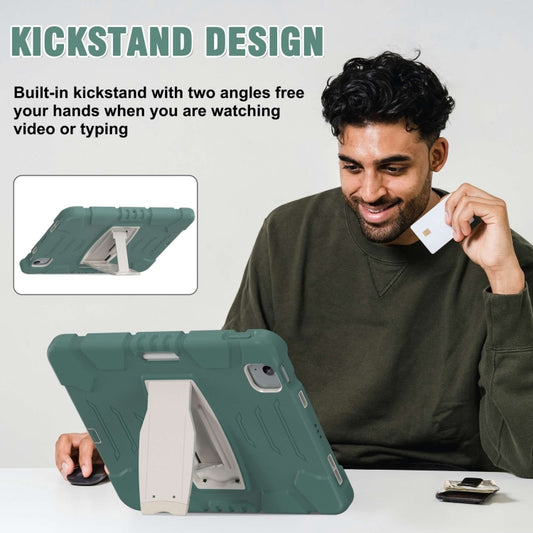 For iPad Air 11 2025 / 2024 3-Layer Silicone Hybrid PC Tablet Case(Emerald Green) - iPad Air 11 2025 / 2024 Cases by buy2fix | Online Shopping UK | buy2fix
