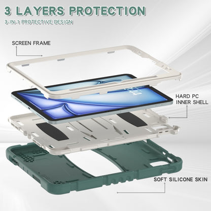 For iPad Air 11 2025 / 2024 3-Layer Silicone Hybrid PC Tablet Case(Emerald Green) - iPad Air 11 2025 / 2024 Cases by buy2fix | Online Shopping UK | buy2fix