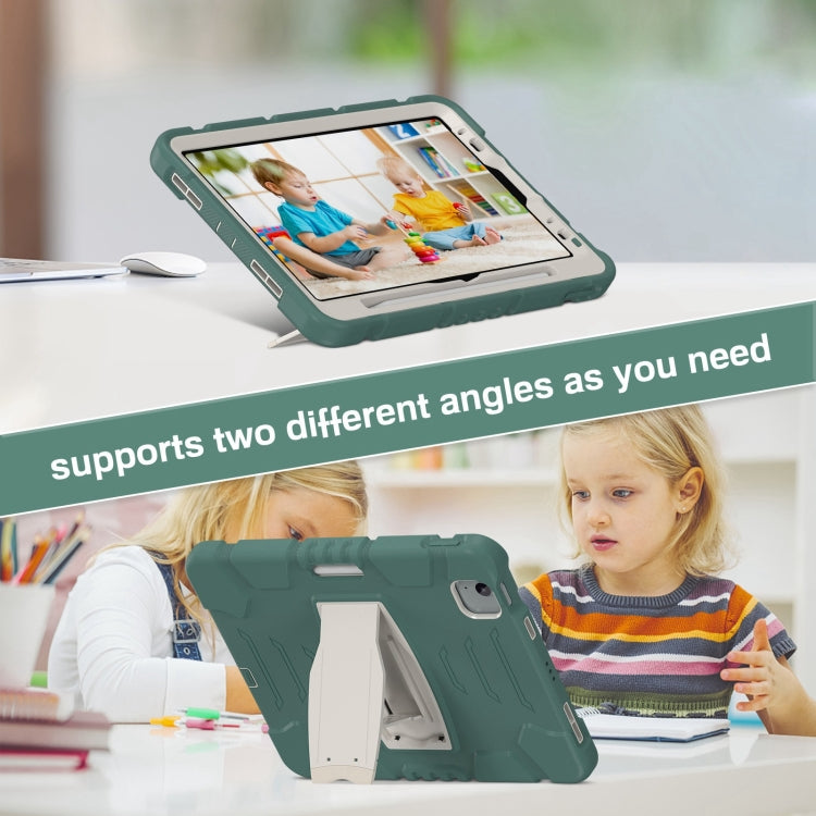 For iPad Air 11 2025 / 2024 3-Layer Silicone Hybrid PC Tablet Case(Emerald Green) - iPad Air 11 2025 / 2024 Cases by buy2fix | Online Shopping UK | buy2fix