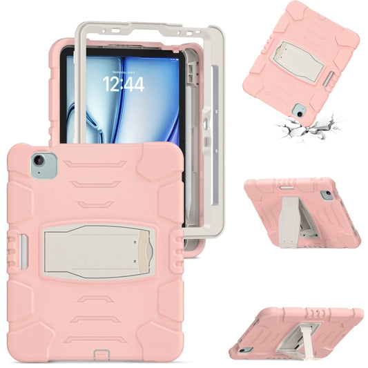 For iPad Air 11 2025 / 2024 3-Layer Silicone Hybrid PC Tablet Case(Cherry Blossoms Pink) - iPad Air 11 2025 / 2024 Cases by buy2fix | Online Shopping UK | buy2fix