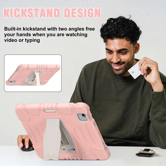 For iPad Air 11 2025 / 2024 3-Layer Silicone Hybrid PC Tablet Case(Cherry Blossoms Pink) - iPad Air 11 2025 / 2024 Cases by buy2fix | Online Shopping UK | buy2fix