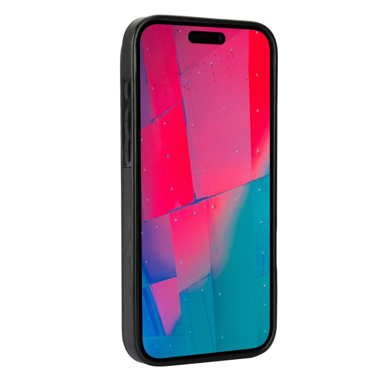 For iPhone 16 Pro Max Double Buckle Butterfly Embossing PU Phone Case(Black) by buy2fix