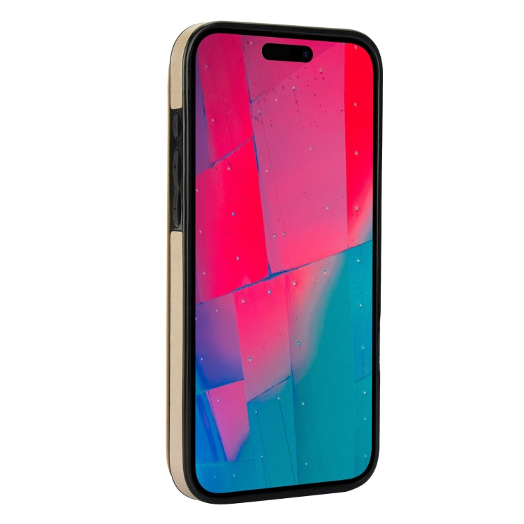 For iPhone 16 Pro Max Double Buckle Butterfly Embossing PU Phone Case(Gold) by buy2fix