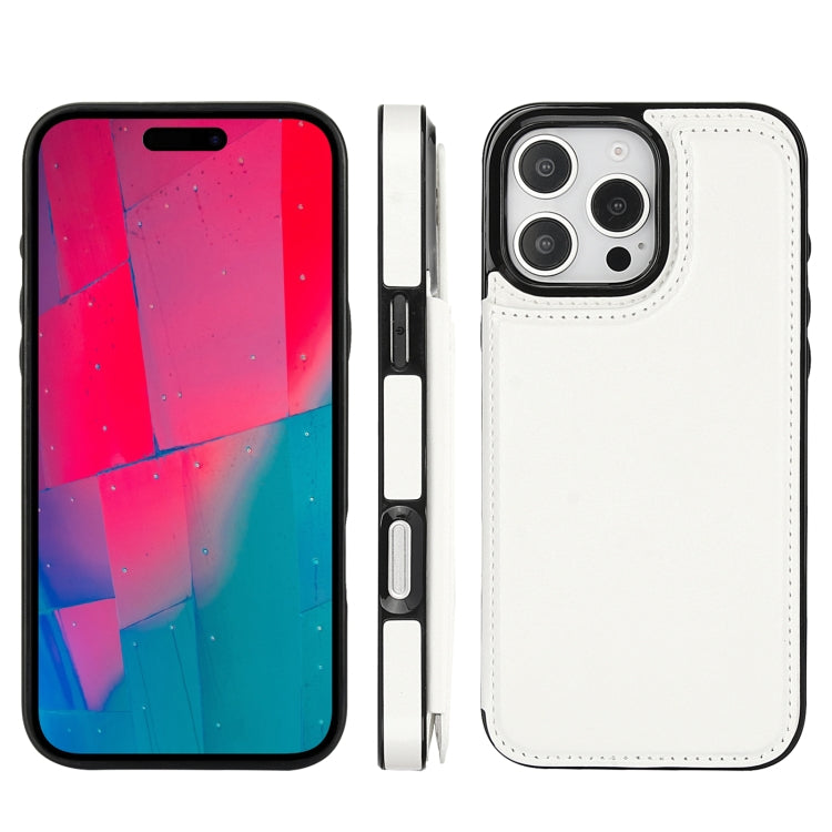 For iPhone 16 Pro Max Double Buckle Crazy Horse Texture PU Phone Case(Pink) by buy2fix