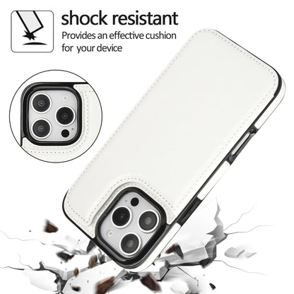 For iPhone 16 Pro Max Double Buckle Crazy Horse Texture PU Phone Case(Pink) by buy2fix