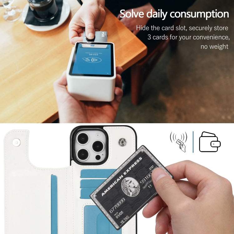 For iPhone 16 Pro Max Double Buckle Crazy Horse Texture PU Phone Case(Pink) by buy2fix