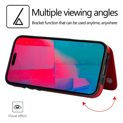 For iPhone 16 Pro Max Double Buckle Crazy Horse Texture PU Phone Case(Red) by buy2fix