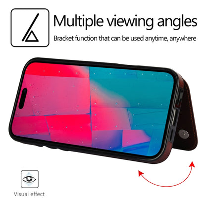 For iPhone 16 Pro Max Double Buckle Crazy Horse Texture PU Phone Case(Brown) by buy2fix