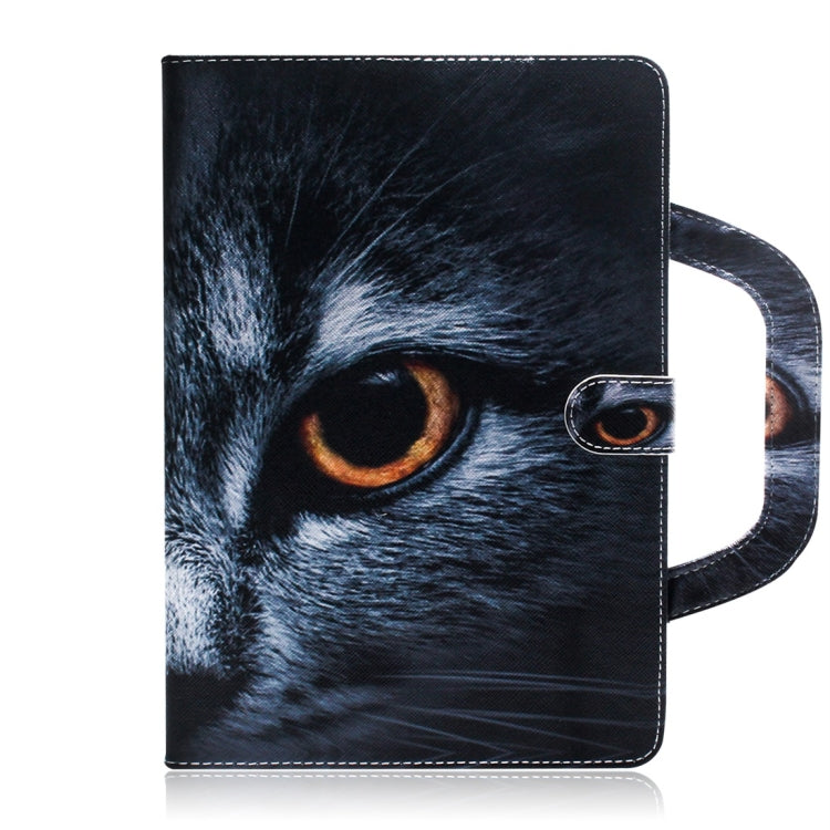 For Samsung Galaxy Tab S7 T870 (2020) 3D Colored Drawing Horizontal Flip Leather Case with Holder & Card Slot & Wallet & Handle(Half Face Cat) - Other Galaxy Tab PC by buy2fix | Online Shopping UK | buy2fix