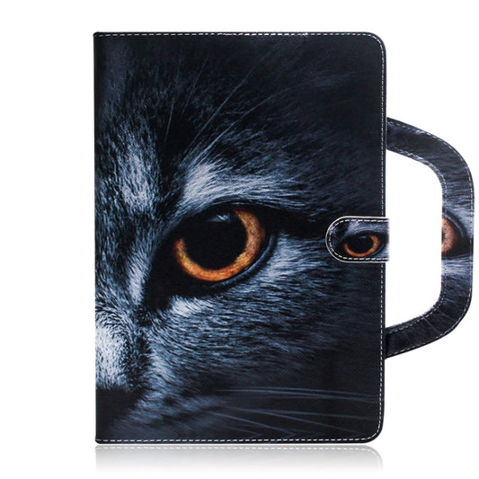 For Samsung Galaxy Tab S7 T870 (2020) 3D Colored Drawing Horizontal Flip Leather Case with Holder & Card Slot & Wallet & Handle(Half Face Cat) - Other Galaxy Tab PC by buy2fix | Online Shopping UK | buy2fix