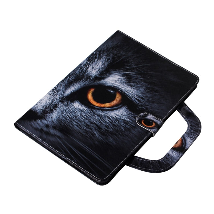 For Samsung Galaxy Tab S7 T870 (2020) 3D Colored Drawing Horizontal Flip Leather Case with Holder & Card Slot & Wallet & Handle(Half Face Cat) - Other Galaxy Tab PC by buy2fix | Online Shopping UK | buy2fix