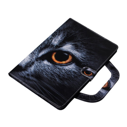 For Samsung Galaxy Tab S7 T870 (2020) 3D Colored Drawing Horizontal Flip Leather Case with Holder & Card Slot & Wallet & Handle(Half Face Cat) - Other Galaxy Tab PC by buy2fix | Online Shopping UK | buy2fix