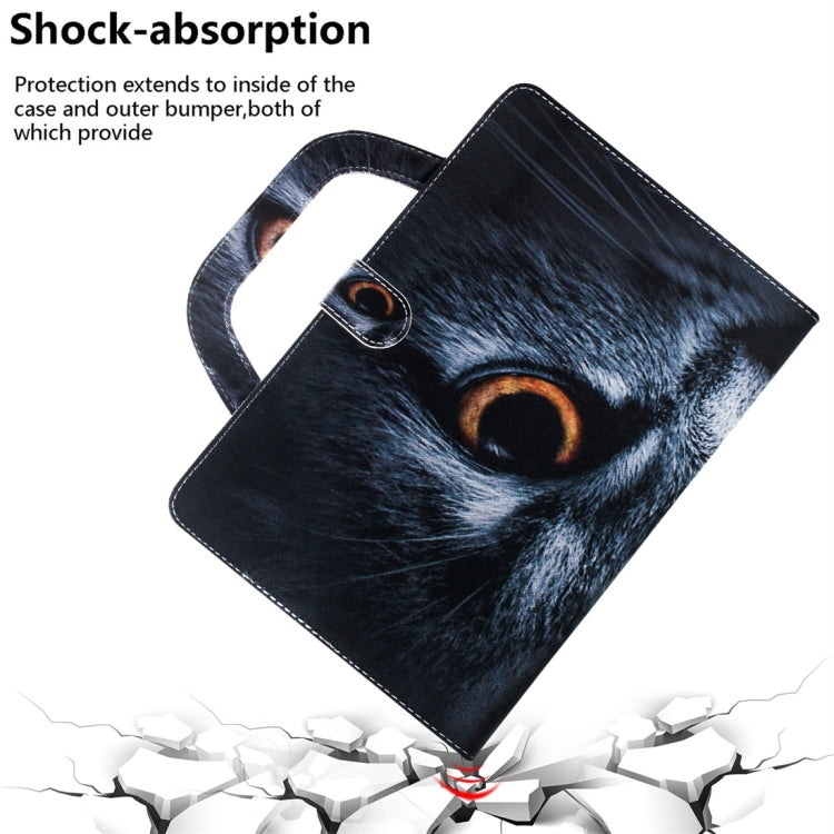 For Samsung Galaxy Tab S7 T870 (2020) 3D Colored Drawing Horizontal Flip Leather Case with Holder & Card Slot & Wallet & Handle(Half Face Cat) - Other Galaxy Tab PC by buy2fix | Online Shopping UK | buy2fix