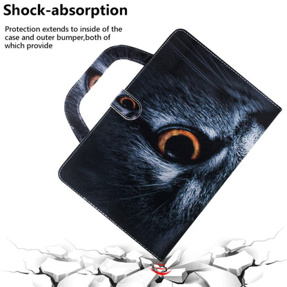 For Samsung Galaxy Tab S7 T870 (2020) 3D Colored Drawing Horizontal Flip Leather Case with Holder & Card Slot & Wallet & Handle(Half Face Cat) - Other Galaxy Tab PC by buy2fix | Online Shopping UK | buy2fix