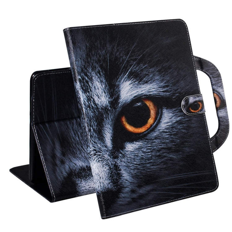 For Samsung Galaxy Tab S7 T870 (2020) 3D Colored Drawing Horizontal Flip Leather Case with Holder & Card Slot & Wallet & Handle(Half Face Cat) - Other Galaxy Tab PC by buy2fix | Online Shopping UK | buy2fix