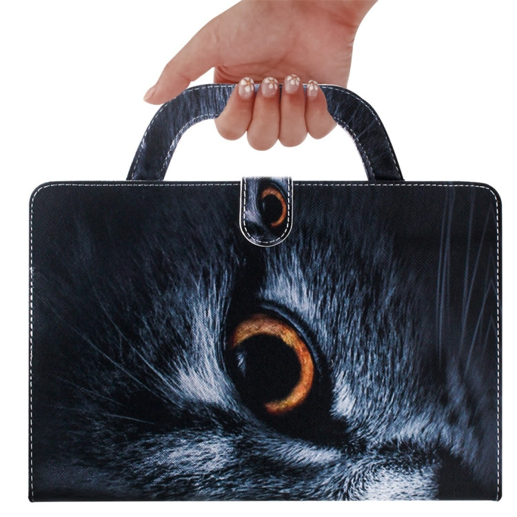 For Samsung Galaxy Tab S7 T870 (2020) 3D Colored Drawing Horizontal Flip Leather Case with Holder & Card Slot & Wallet & Handle(Half Face Cat) - Other Galaxy Tab PC by buy2fix | Online Shopping UK | buy2fix