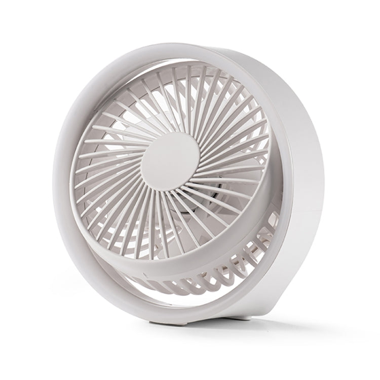 N601 180 Degree Rotating Type-C Desktop Fan with LED Ambience Light(White) by buy2fix