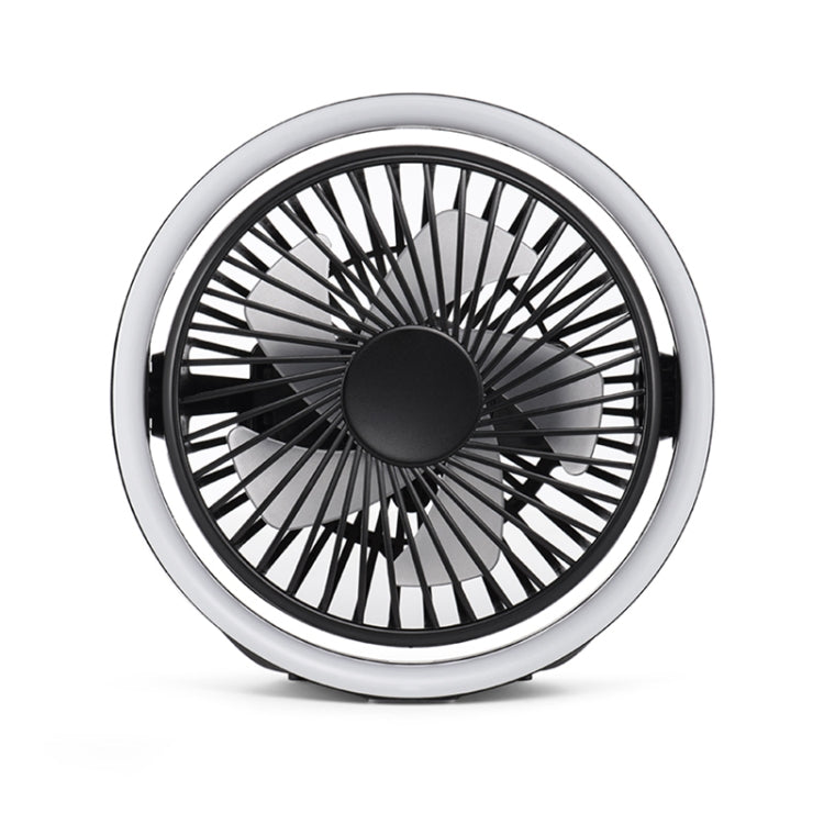 N601 180 Degree Rotating Type-C Desktop Fan with LED Ambience Light(Black) by buy2fix