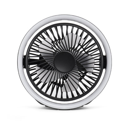 N601 180 Degree Rotating Type-C Desktop Fan with LED Ambience Light(Black) by buy2fix