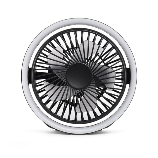 N601 180 Degree Rotating Type-C Desktop Fan with LED Ambience Light(Black)