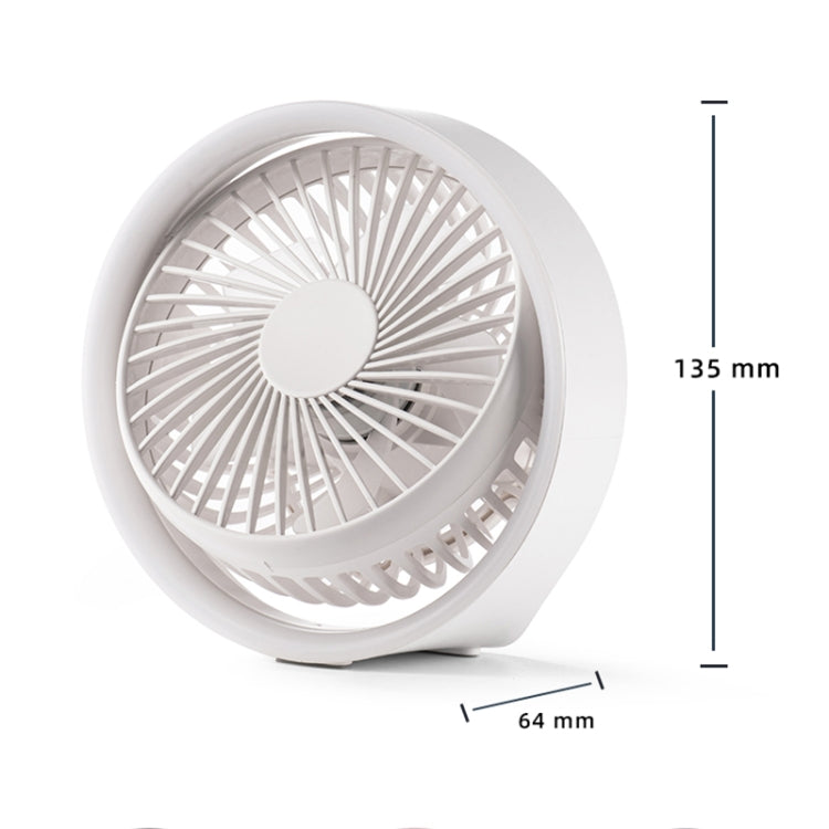 N601 180 Degree Rotating Type-C Desktop Fan with LED Ambience Light(White) by buy2fix