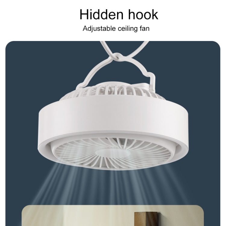 N601 180 Degree Rotating Type-C Desktop Fan with LED Ambience Light(White) by buy2fix