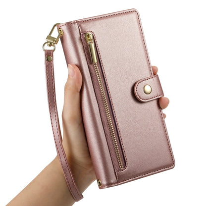 For Redmi K70 Nine Card-slot Zipper Wallet Bag Leather Phone Case(Pink) by buy2fix